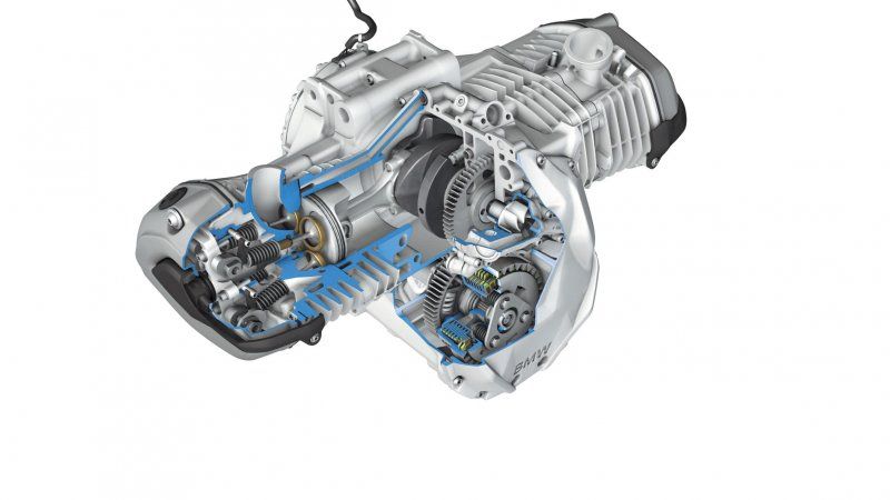 Moteur de moto BMW flat-twin et Telever