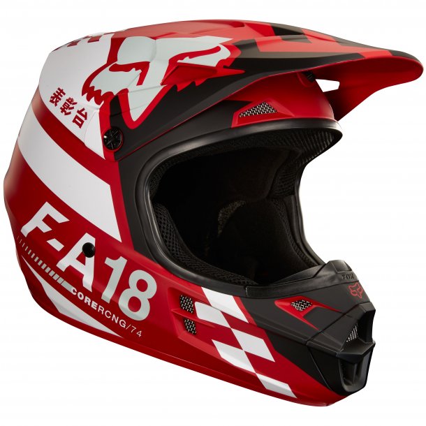 Casque moto cross Fox V1 Sayak rouge 2018 FX1550