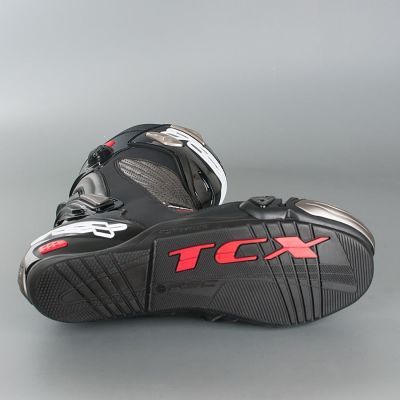Bottes de moto de la marque EVO TCX R-S2 noir et chrome