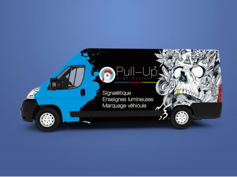 Covering et marquage voiture pour sociétés dans le var Six Fours Les plages pullup