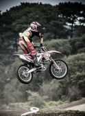 Moto cross saut